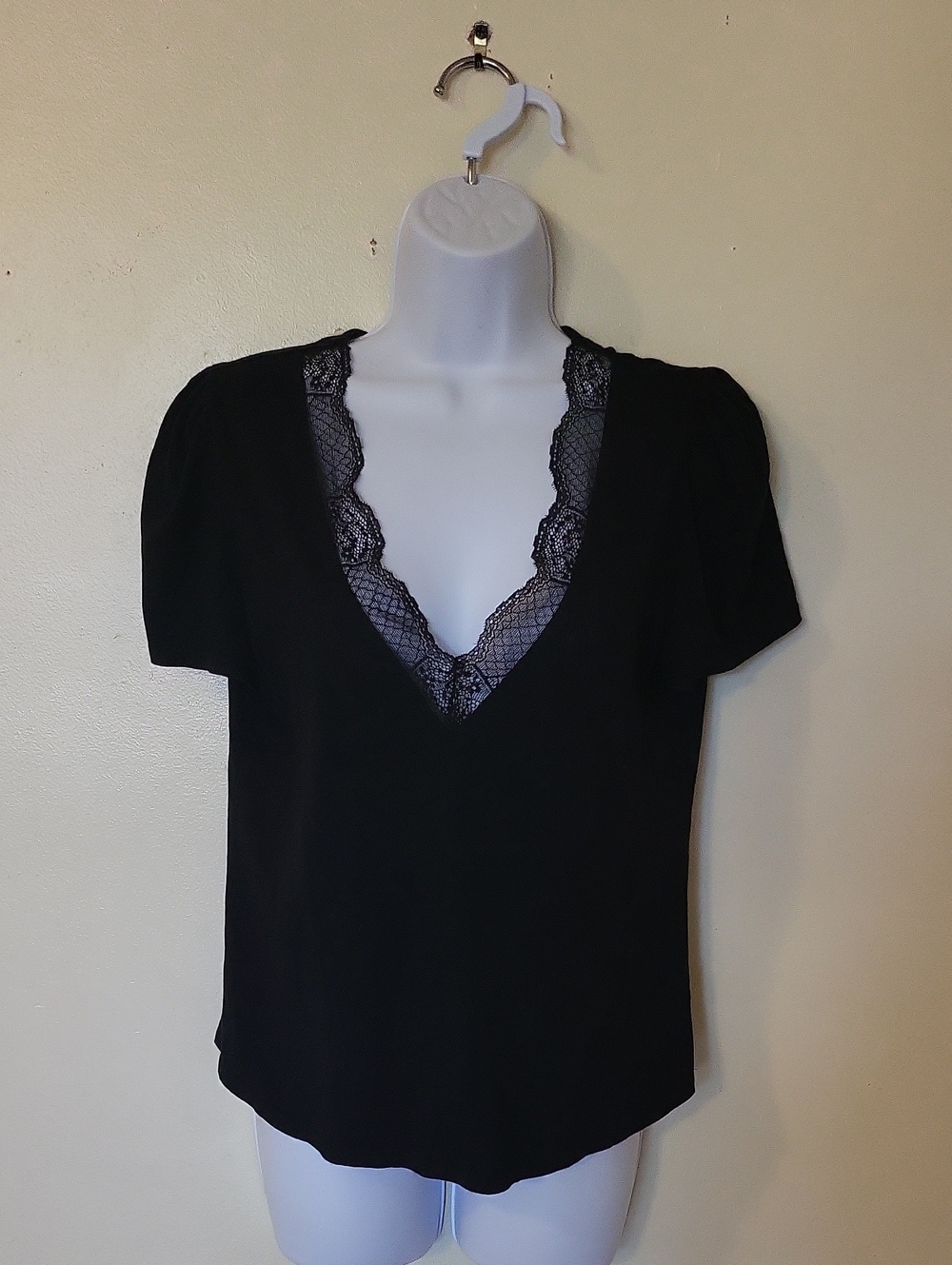 Generation Love Black Crewneck Tee with Label Detail
